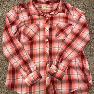 Plaid Kids Shirt in Red and Pink